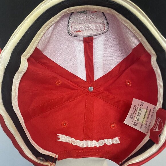 Ducati Corse Racing Moto Italian Adjustable Hat Red OSFA - Picture 8 of 9